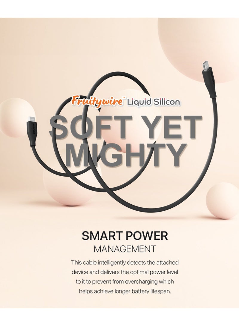 MICRODIA 【Microdia】 Fruitywire PD100W USB-C to USB-C Charge & Sync Cable, Liquid Silicon, 1.3m - Soft Touch & Tangle-Free - Image 2